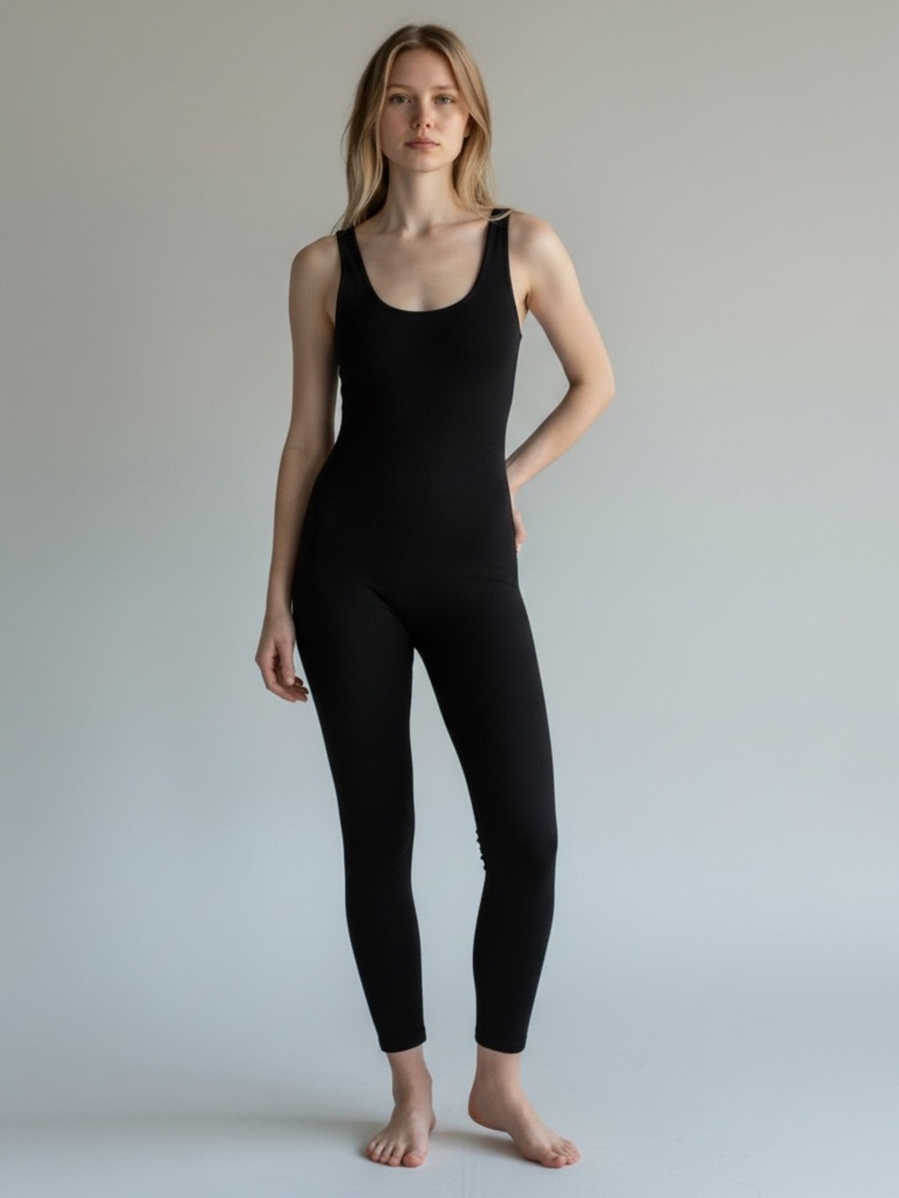 HYZ Square Neck Unitard NWT | Large • Black • Sleeveless • Sculpting Fit